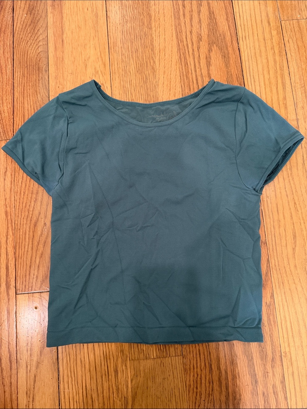 Free People Short Sleeve Scoop Neck Top - Teal Green